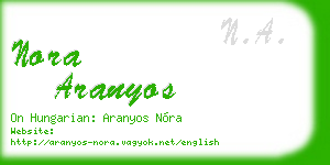 nora aranyos business card